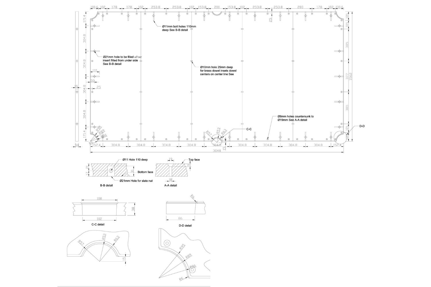 5-tlg Rasson Schieferplatte für 10ft Billardtisch kaufen